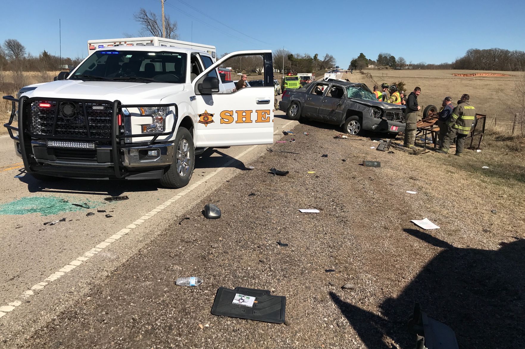 Rollover accident shuts down SH59A a mile west of 3W